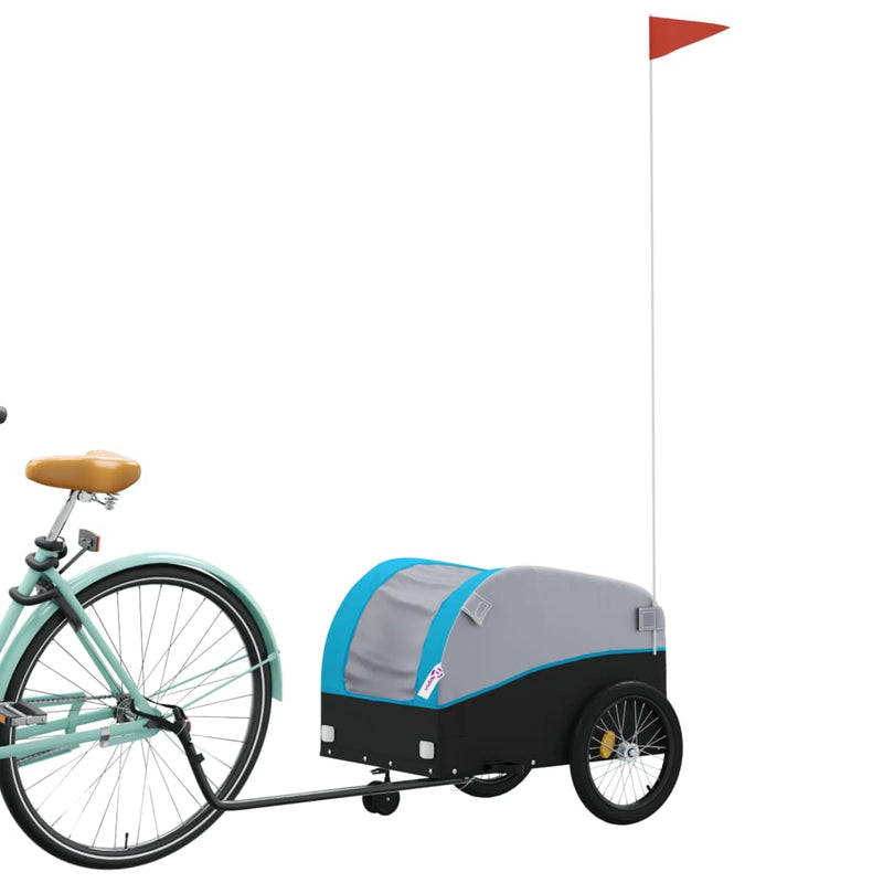 Load image into Gallery viewer, Vidaxl fietstrailer 30 kg ijzer zwart en blauw
