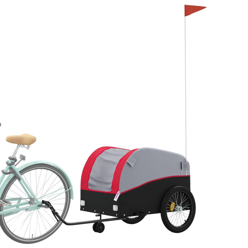 Load image into Gallery viewer, Vidaxl fietstrailer 45 kg ijzer zwart en rood
