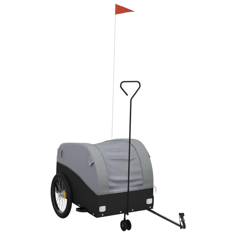 Load image into Gallery viewer, Vidaxl fietstrailer 45 kg ijzer zwart en grijs
