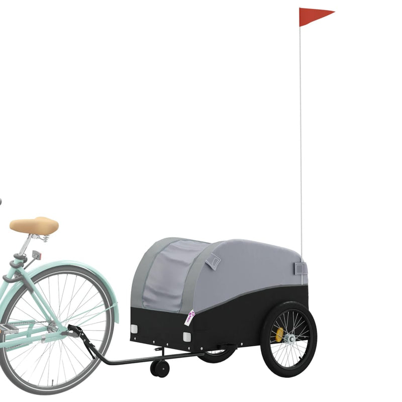 Load image into Gallery viewer, Vidaxl fietstrailer 45 kg ijzer zwart en grijs
