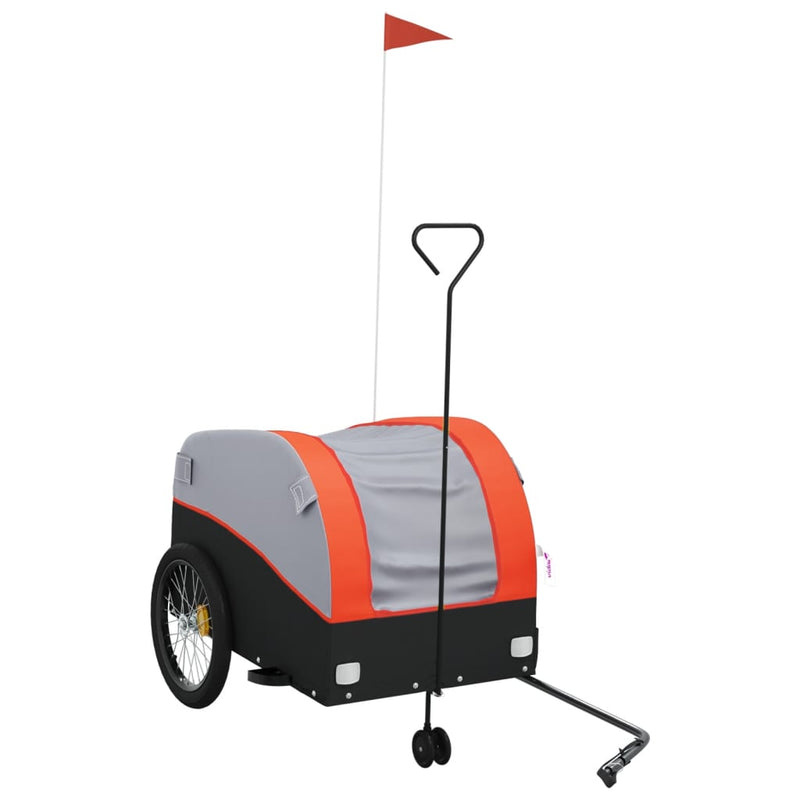 Load image into Gallery viewer, Vidaxl fietstrailer 45 kg ijzer zwart en oranje
