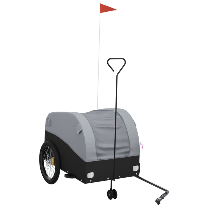 Load image into Gallery viewer, Vidaxl fietstrailer 45 kg ijzer zwart en grijs
