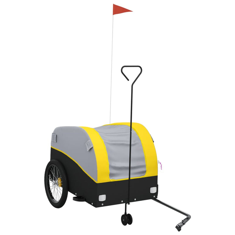 Load image into Gallery viewer, Vidaxl fietstrailer 45 kg ijzer zwart en geel
