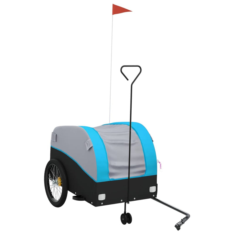 Load image into Gallery viewer, Vidaxl fietstrailer 45 kg ijzer zwart en blauw
