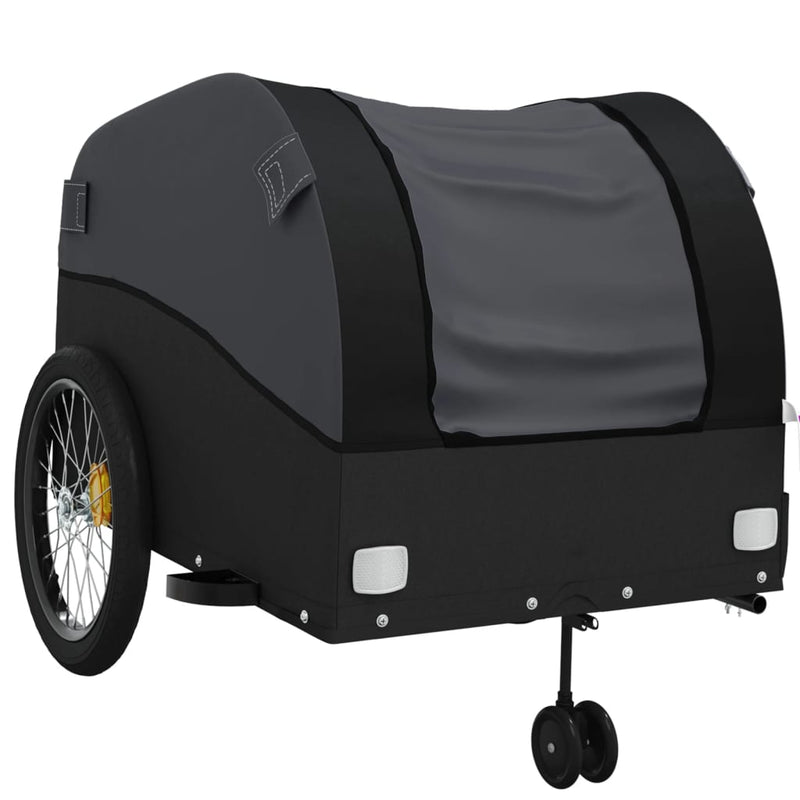 Chargez l'image dans la visionneuse de la galerie, Vidaxl fietstrailer 45 kg ijzer zwart
