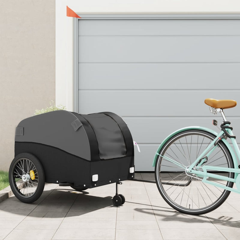 Load image into Gallery viewer, Vidaxl fietstrailer 45 kg ijzer zwart
