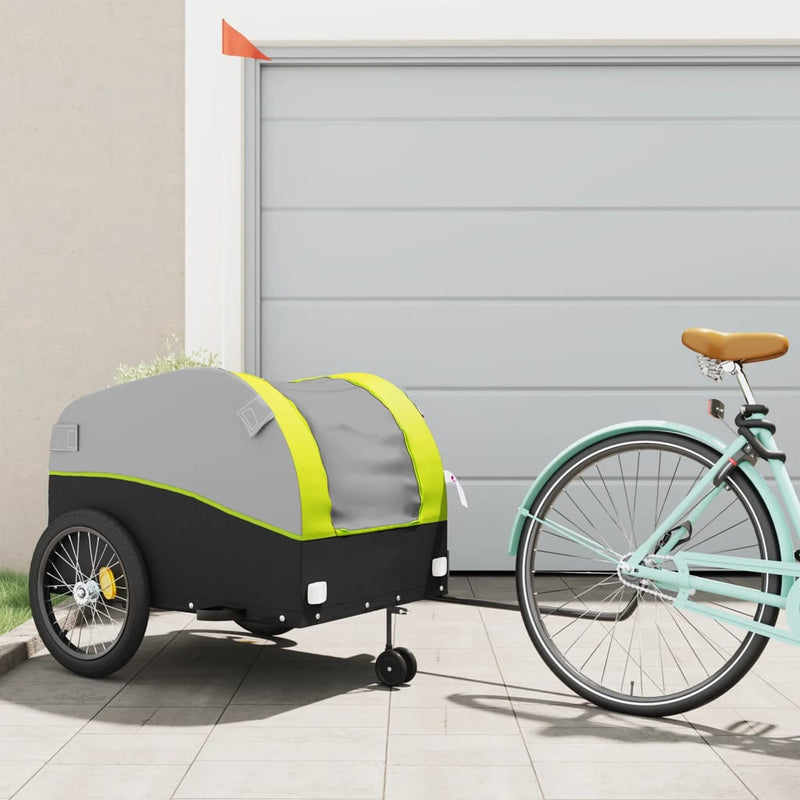 Load image into Gallery viewer, Vidaxl fietstrailer 45 kg ijzer zwart en groen
