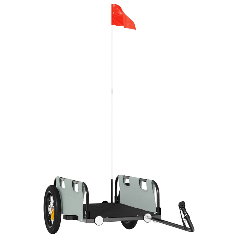 Load image into Gallery viewer, Vidaxl fietstrailer oxford stof en ijzer grijs
