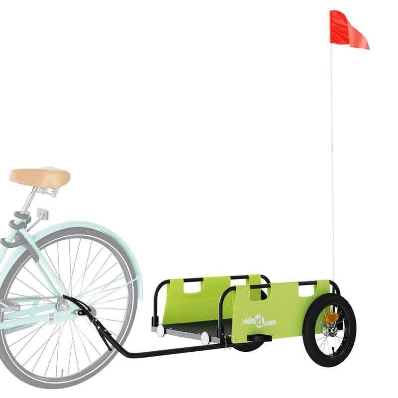 Load image into Gallery viewer, Vidaxl fietstrailer oxford stof en ijzer groen
