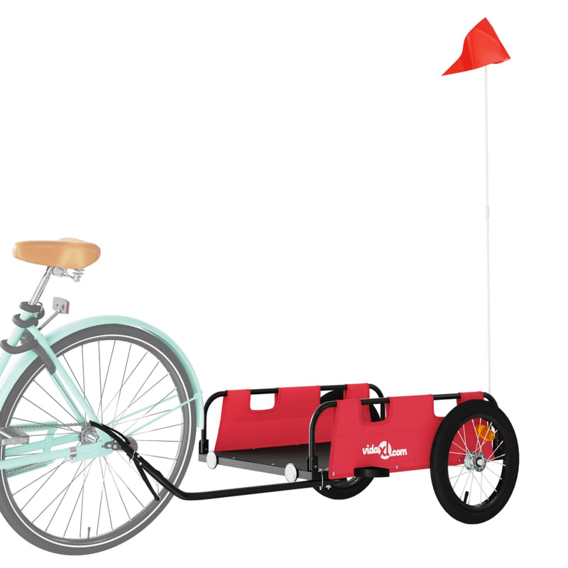 Load image into Gallery viewer, Vidaxl fietstrailer oxford stof en ijzer rood
