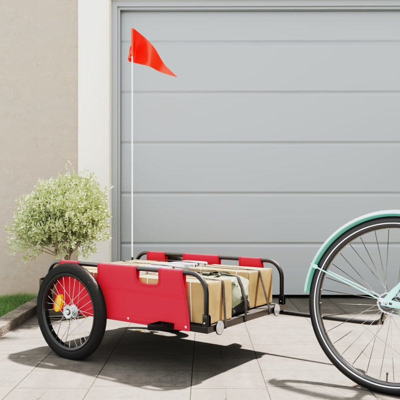 Load image into Gallery viewer, Vidaxl fietstrailer oxford stof en ijzer rood
