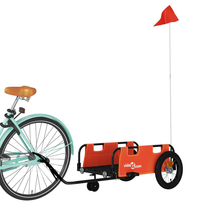 Load image into Gallery viewer, Vidaxl fietstrailer oxford stof en ijzer oranje
