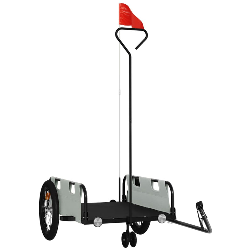 Load image into Gallery viewer, Vidaxl fietstrailer oxford stof en ijzer grijs
