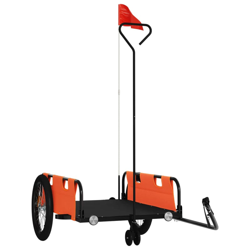 Load image into Gallery viewer, Vidaxl fietstrailer oxford stof en ijzer oranje en zwart

