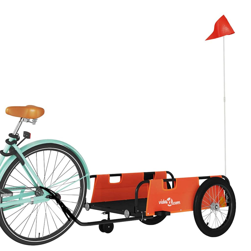 Load image into Gallery viewer, Vidaxl fietstrailer oxford stof en ijzer oranje en zwart

