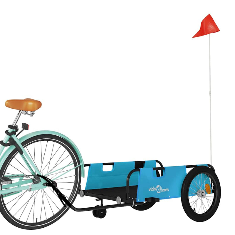 Load image into Gallery viewer, Vidaxl fietstrailer oxford stof en ijzer blauw en zwart
