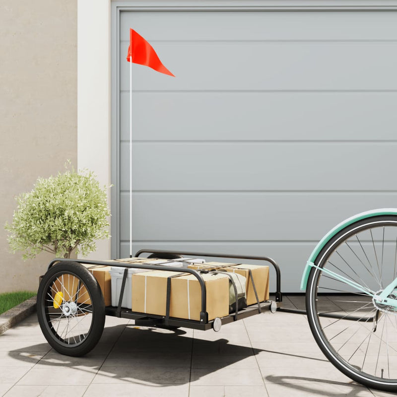 Load image into Gallery viewer, Vidaxl fietstrailer 135x70x37 cm ijzer zwart
