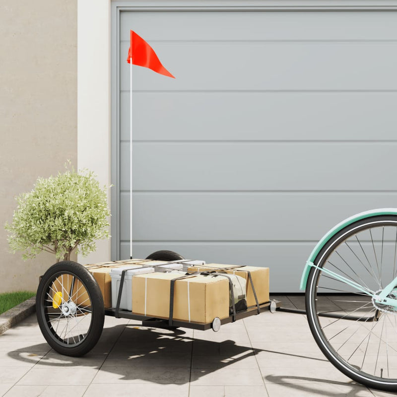 Load image into Gallery viewer, Vidaxl fietstrailer 135x68x37 cm ijzer zwart
