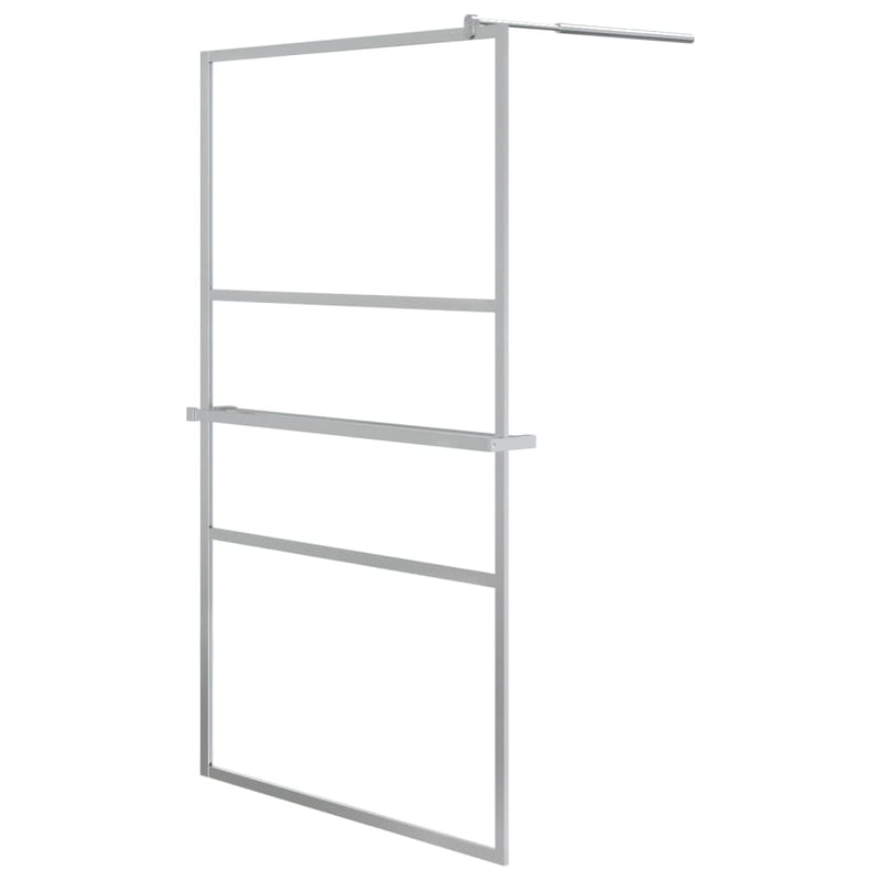 Load image into Gallery viewer, VidaXL Inloopdouchewand met schap 115x195 cm ESG-glas aluminium chroom
