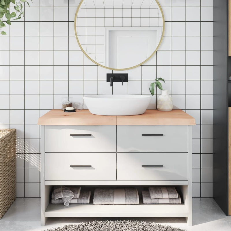 Load image into Gallery viewer, Vidaxl wastafelblad 120x50x(2-6) cm onbehandeld massief hout
