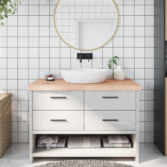 Vidaxl wastafelblad 120x50x(2-6) cm onbehandeld massief hout