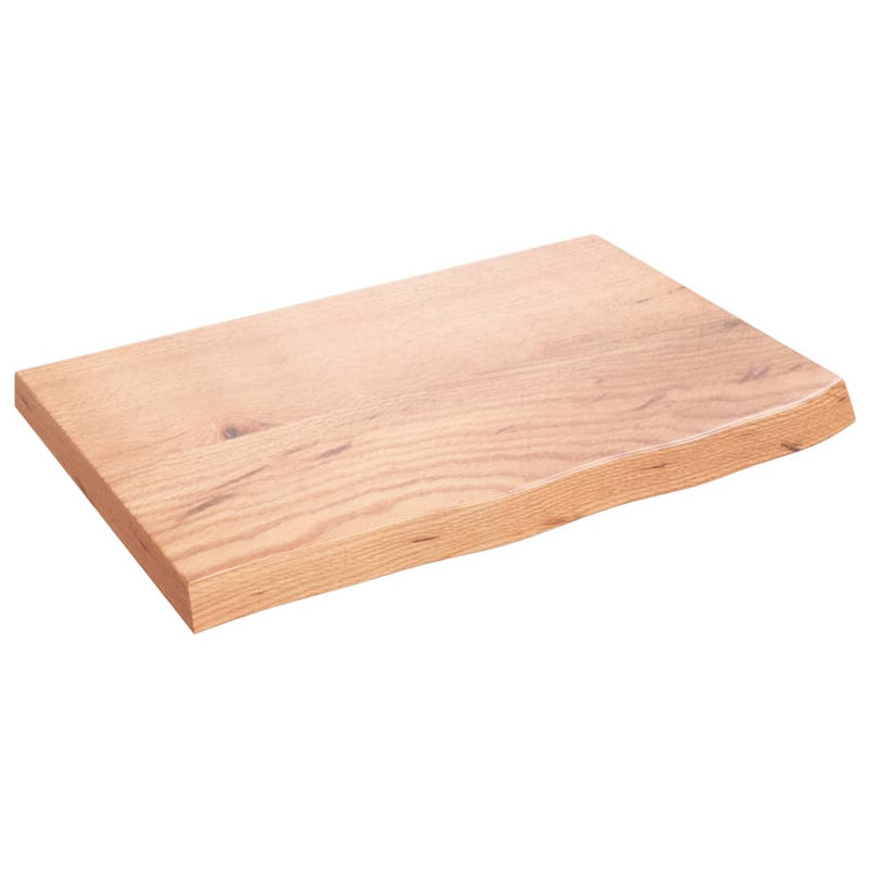Load image into Gallery viewer, Vidaxl wastafelblad 60x40x(2-4) cm behandeld massief hout lichtbruin
