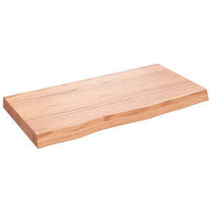 Vidaxl wastafelblad 80x40x(2-6) cm behandeld massief hout lichtbruin