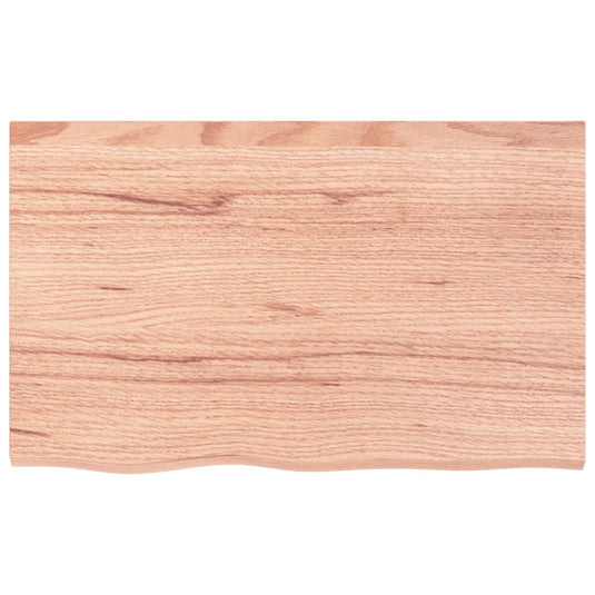 Vidaxl wastafelblad 80x50x(2-4) cm behandeld massief hout lichtbruin