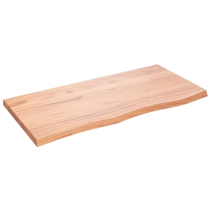 Load image into Gallery viewer, Vidaxl wastafelblad 100x50x(2-4) cm behandeld massief hout lichtbruin
