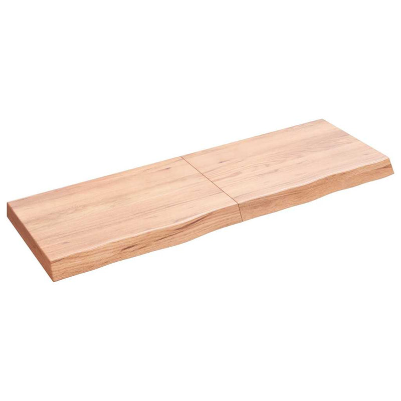 Afbeelding laden in galerijviewer, Vidaxl wastafelblad 120x40x(2-6) cm behandeld massief hout lichtbruin
