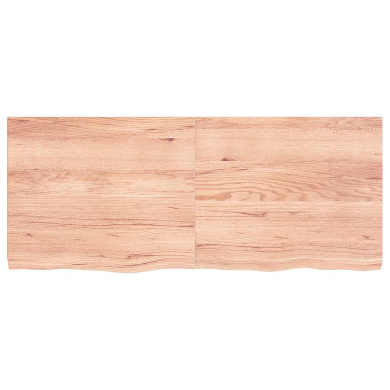 Load image into Gallery viewer, Vidaxl wastafelblad 120x50x(2-4) cm behandeld massief hout lichtbruin
