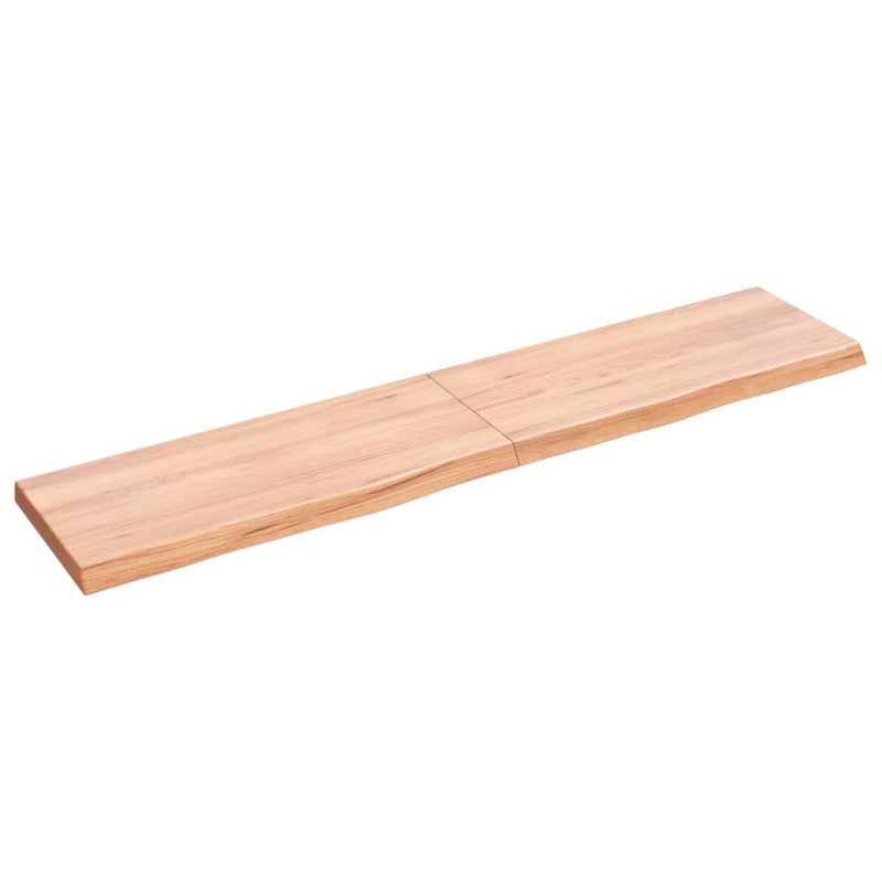 Load image into Gallery viewer, Vidaxl wastafelblad 140x30x(2-4) cm behandeld massief hout lichtbruin
