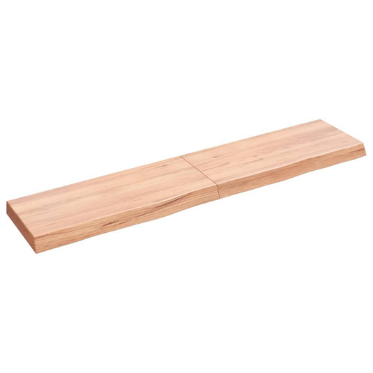 Vidaxl wastafelblad 140x30x(2-6) cm behandeld massief hout lichtbruin