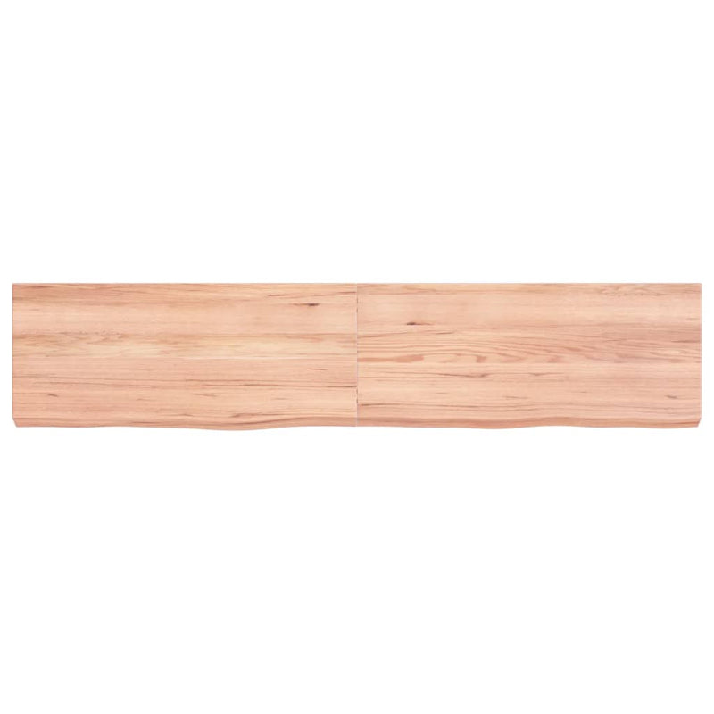 Load image into Gallery viewer, Vidaxl wastafelblad 140x30x(2-6) cm behandeld massief hout lichtbruin
