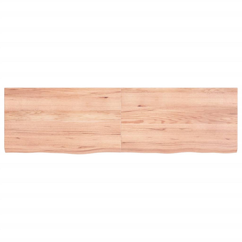 Load image into Gallery viewer, Vidaxl wastafelblad 140x40x(2-4) cm behandeld massief hout lichtbruin
