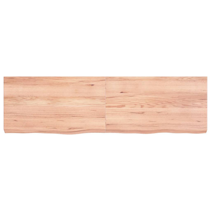 Load image into Gallery viewer, Vidaxl wastafelblad 140x40x(2-6) cm behandeld massief hout lichtbruin
