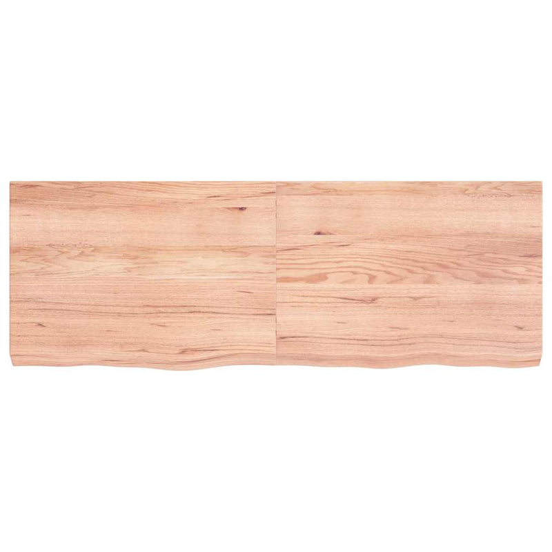 Load image into Gallery viewer, Vidaxl wastafelblad 140x50x(2-6) cm behandeld massief hout lichtbruin
