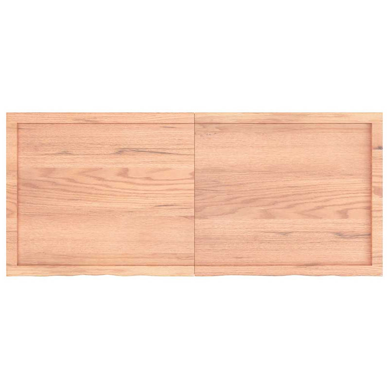 Load image into Gallery viewer, Vidaxl wastafelblad 140x60x(2-4) cm behandeld massief hout lichtbruin
