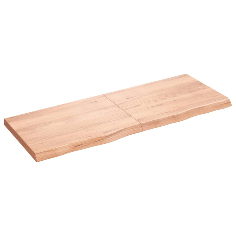 Load image into Gallery viewer, Vidaxl wastafelblad 160x60x(2-6) cm behandeld massief hout lichtbruin
