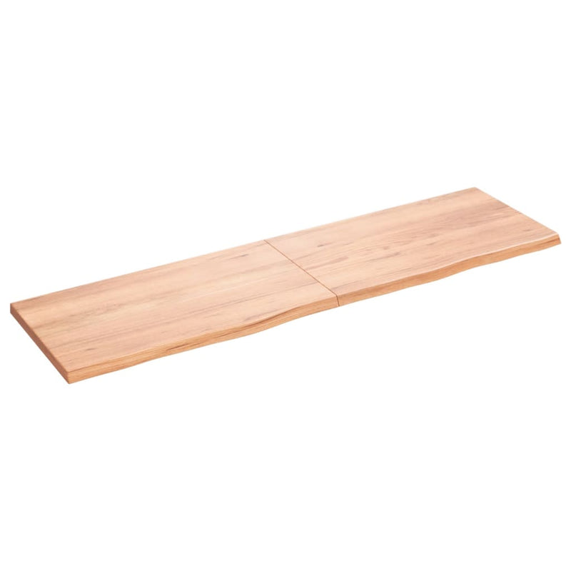 Load image into Gallery viewer, Vidaxl wastafelblad 180x50x(2-4) cm behandeld massief hout lichtbruin
