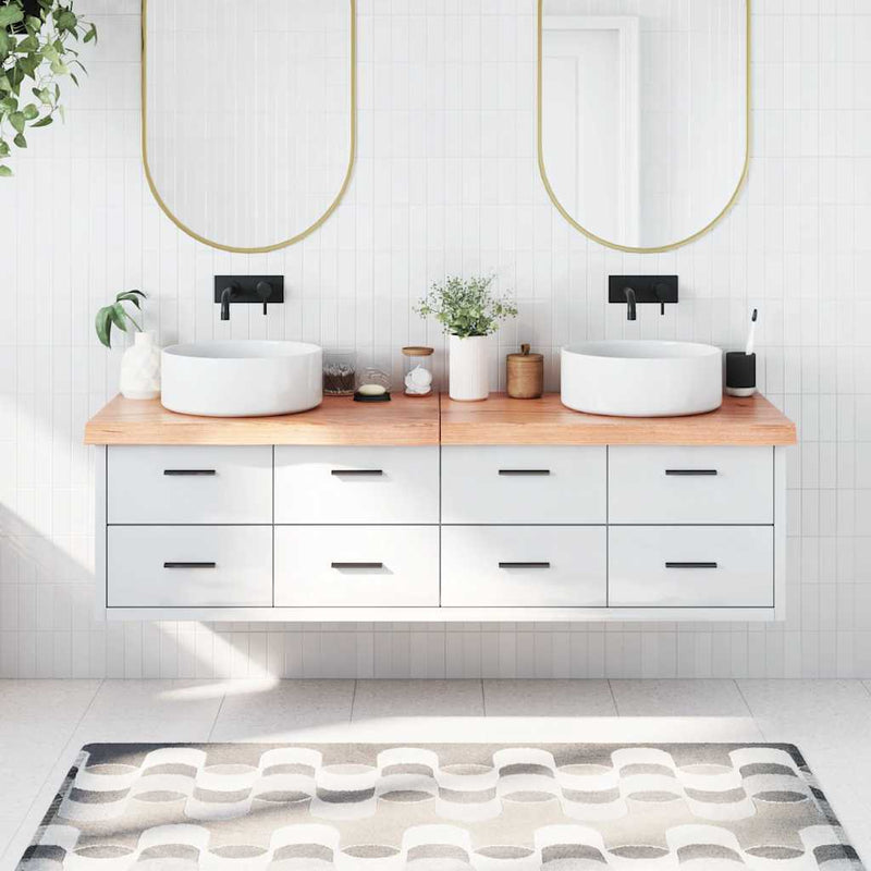 Load image into Gallery viewer, Vidaxl wastafelblad 180x60x(2-6) cm behandeld massief hout lichtbruin
