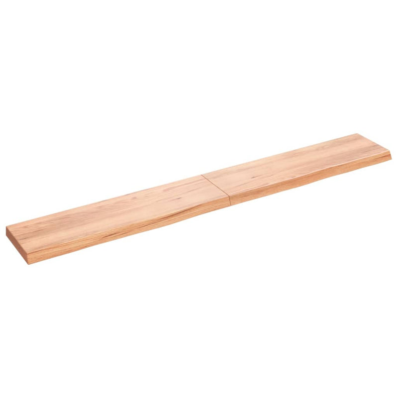 Load image into Gallery viewer, Vidaxl wastafelblad 220x30x(2-6) cm behandeld massief hout lichtbruin
