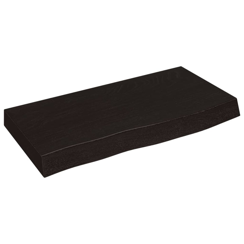 Load image into Gallery viewer, Vidaxl wastafelblad 60x30x(2-6) cm behandeld massief hout donkerbruin
