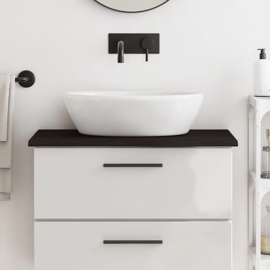 Vidaxl wastafelblad 80x40x2 cm behandeld massief hout donkerbruin