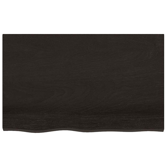 Vidaxl wastafelblad 80x50x(2-4) cm behandeld massief hout donkerbruin