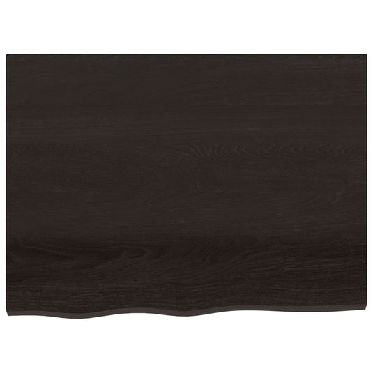 Vidaxl wastafelblad 80x60x(2-6) cm behandeld massief hout donkerbruin