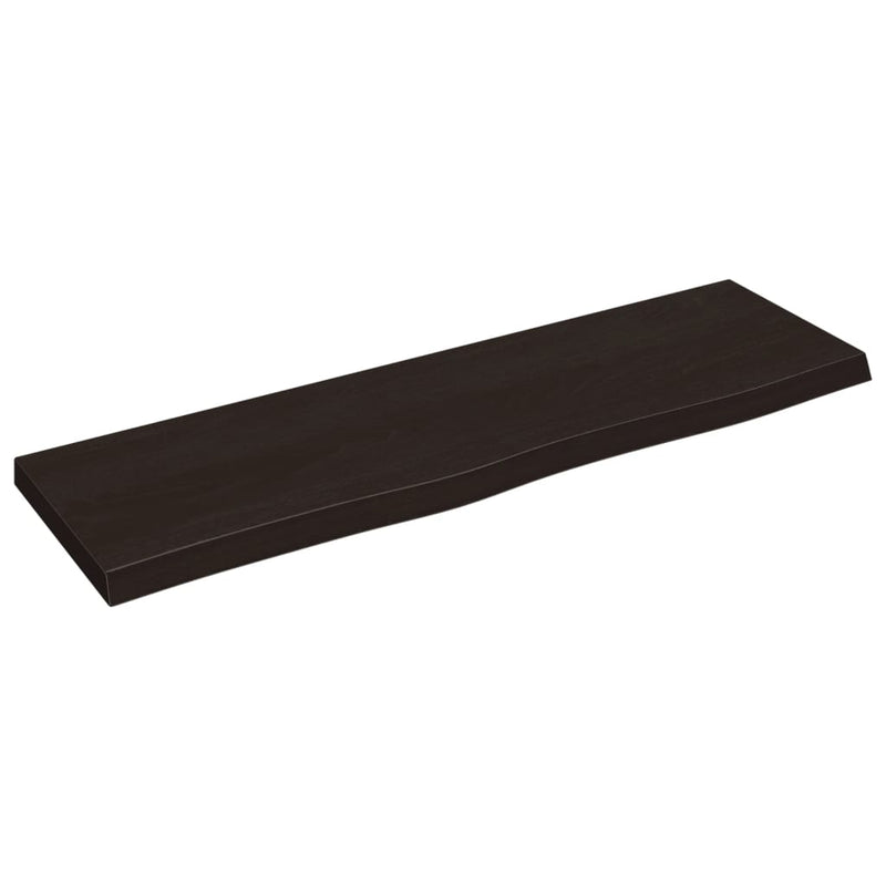 Load image into Gallery viewer, Vidaxl wastafelblad 100x30x(2-4) cm behandeld massief hout donkerbruin
