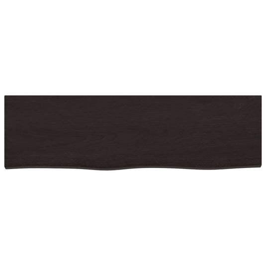Vidaxl wastafelblad 100x30x(2-4) cm behandeld massief hout donkerbruin
