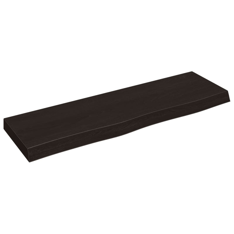 Load image into Gallery viewer, Vidaxl wastafelblad 100x30x(2-6) cm behandeld massief hout donkerbruin
