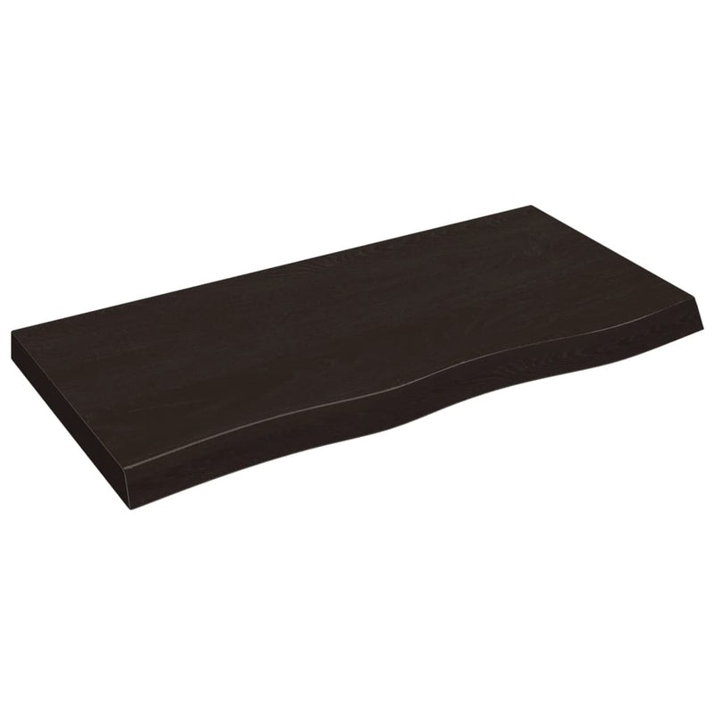 Load image into Gallery viewer, Vidaxl wastafelblad 100x50x(2-6) cm behandeld massief hout donkerbruin
